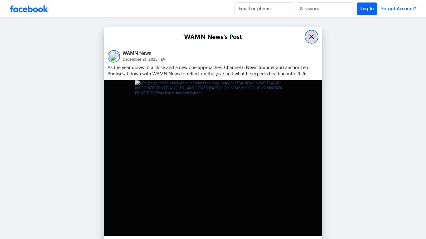 WAMN News - As the year draws to a close and a new one... Facebook